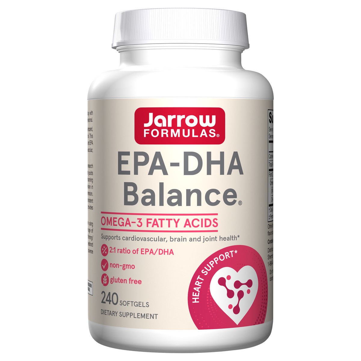 slide 4 of 4, Jarrow Formulas EPA-DHA Balance 600 mg - 240 Softgels - 2:1 Ratio of EPA & DHA - Supplement Supports Brain & Joint Health - Ultra-Purified, Highly Concentrated - 120 Servings , 240 ct