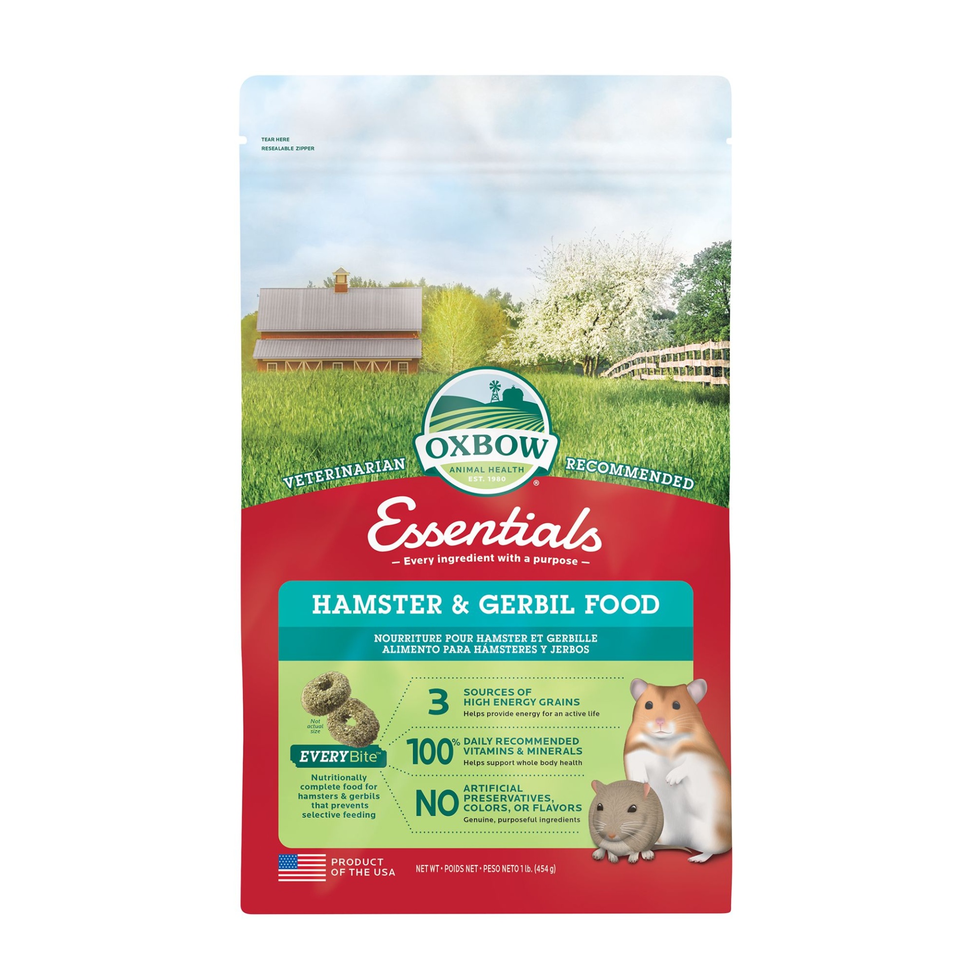 slide 1 of 1, Oxbow Essentials Hamster & Gerbil Food, 1 lb