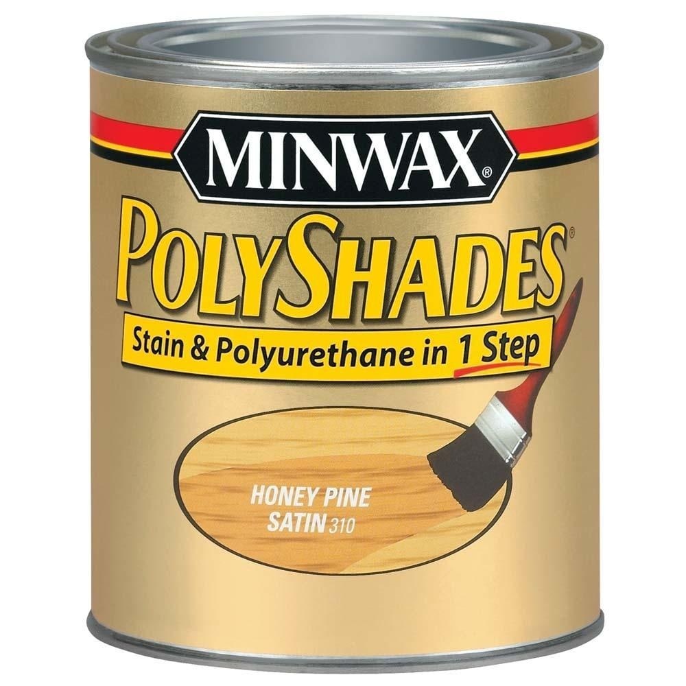 slide 1 of 1, Minwax Honey Pine Satin Polyshades Stain, 1/2 pint