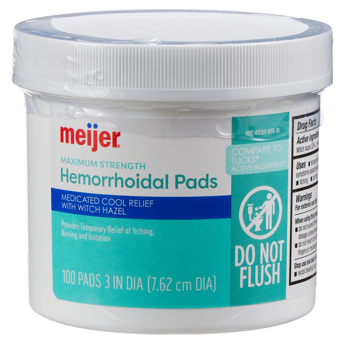 slide 1 of 2, Meijer Hemorroidal Medicated Pads, 100 ct