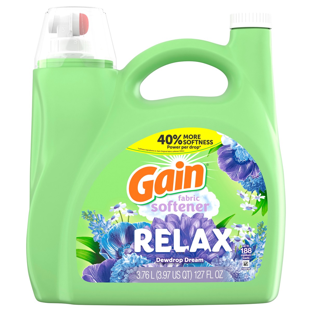 slide 1 of 9, Gain Liquid Fabric Enhancer Relax 127 Ounces, 127 oz