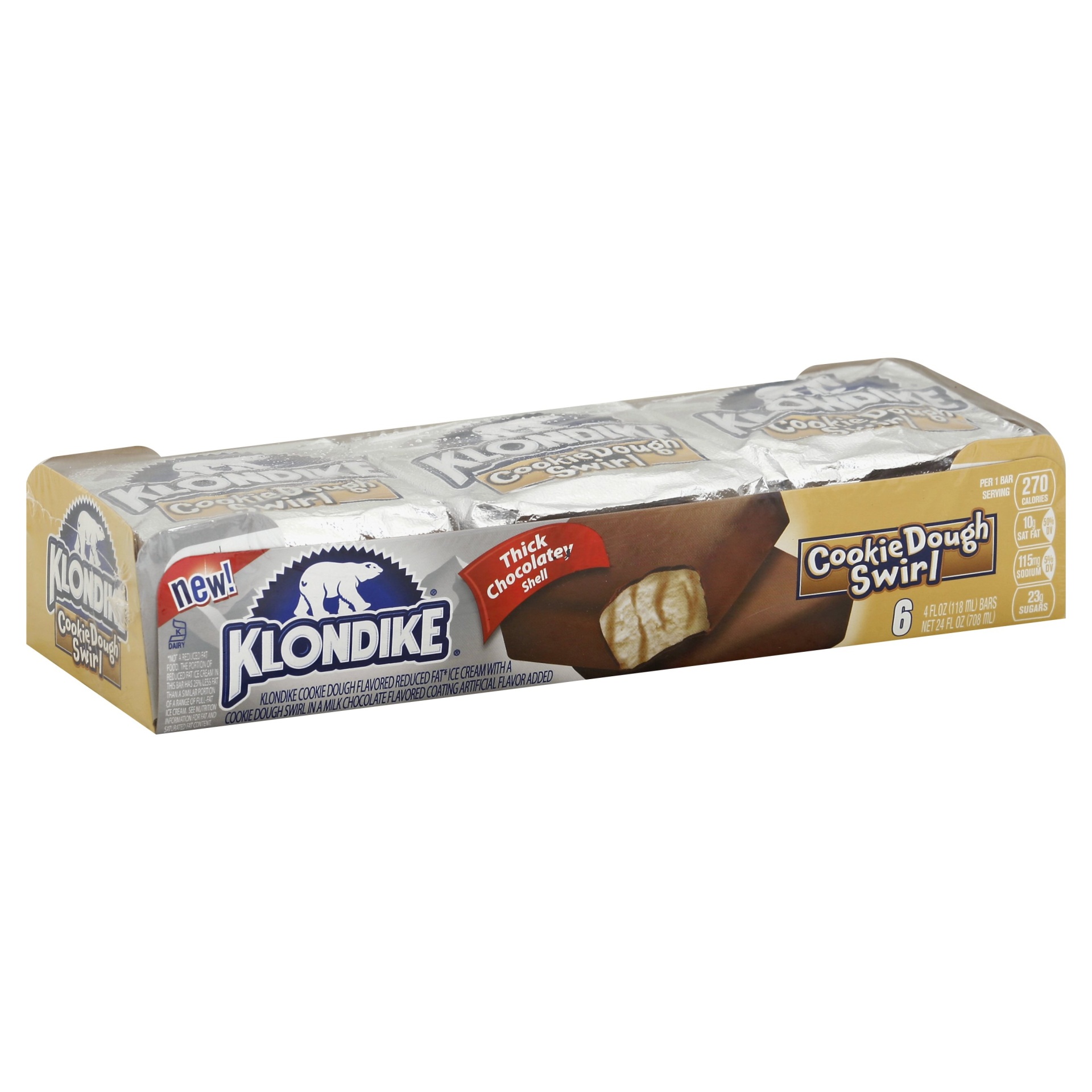 slide 1 of 6, Klondike Cookie Dough Ice Cream, 6 ct