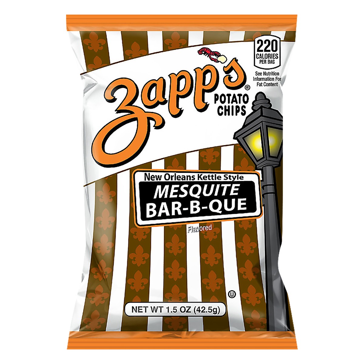 slide 1 of 11, Zapp's New Orleans Kettle Style Mesquite Bar-B-Que Flavored Potato Chips 1.5 oz, 1.5 oz