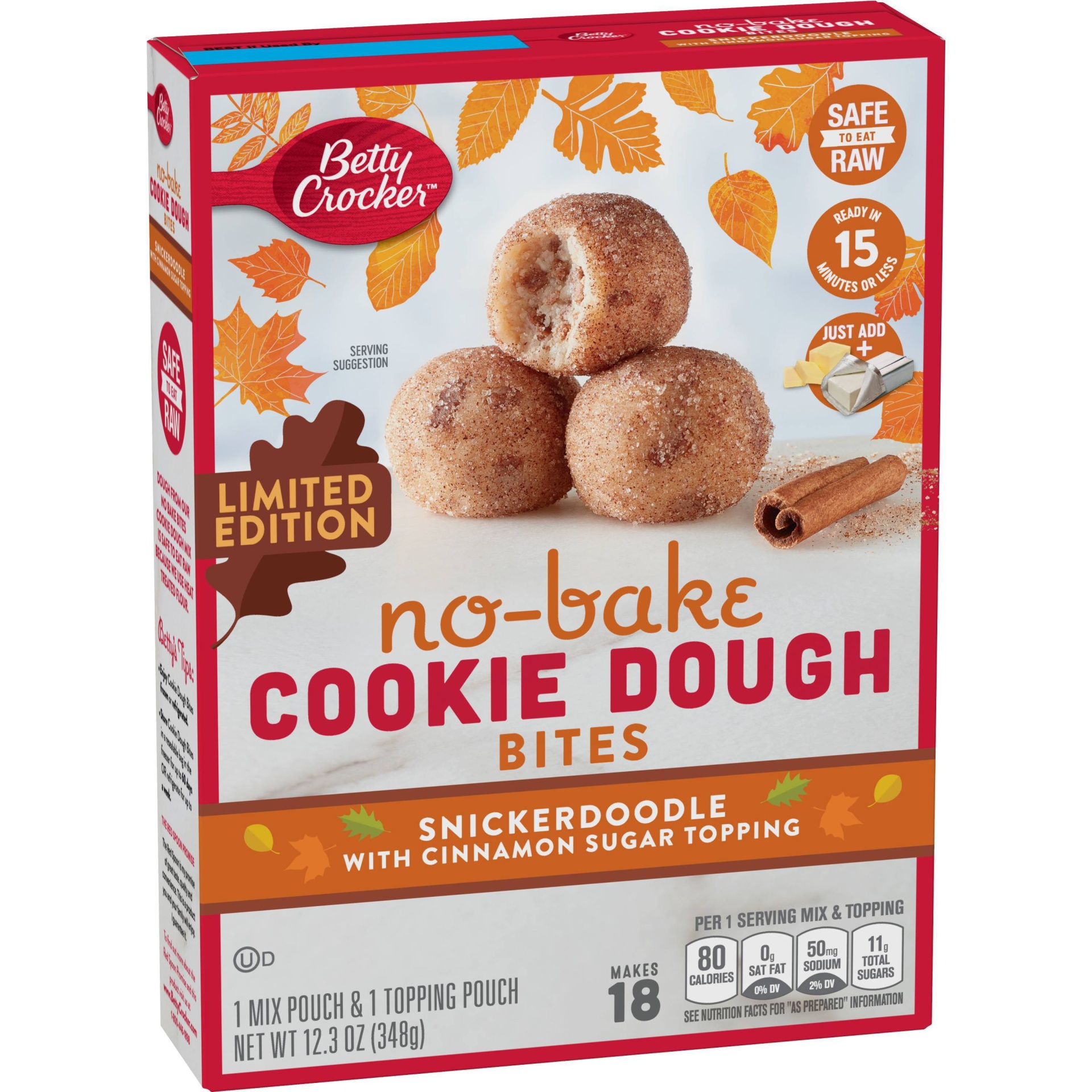 slide 1 of 1, Betty Crocker No Bake Cookie Dough Bites Snickerdoodle, 12.2 oz