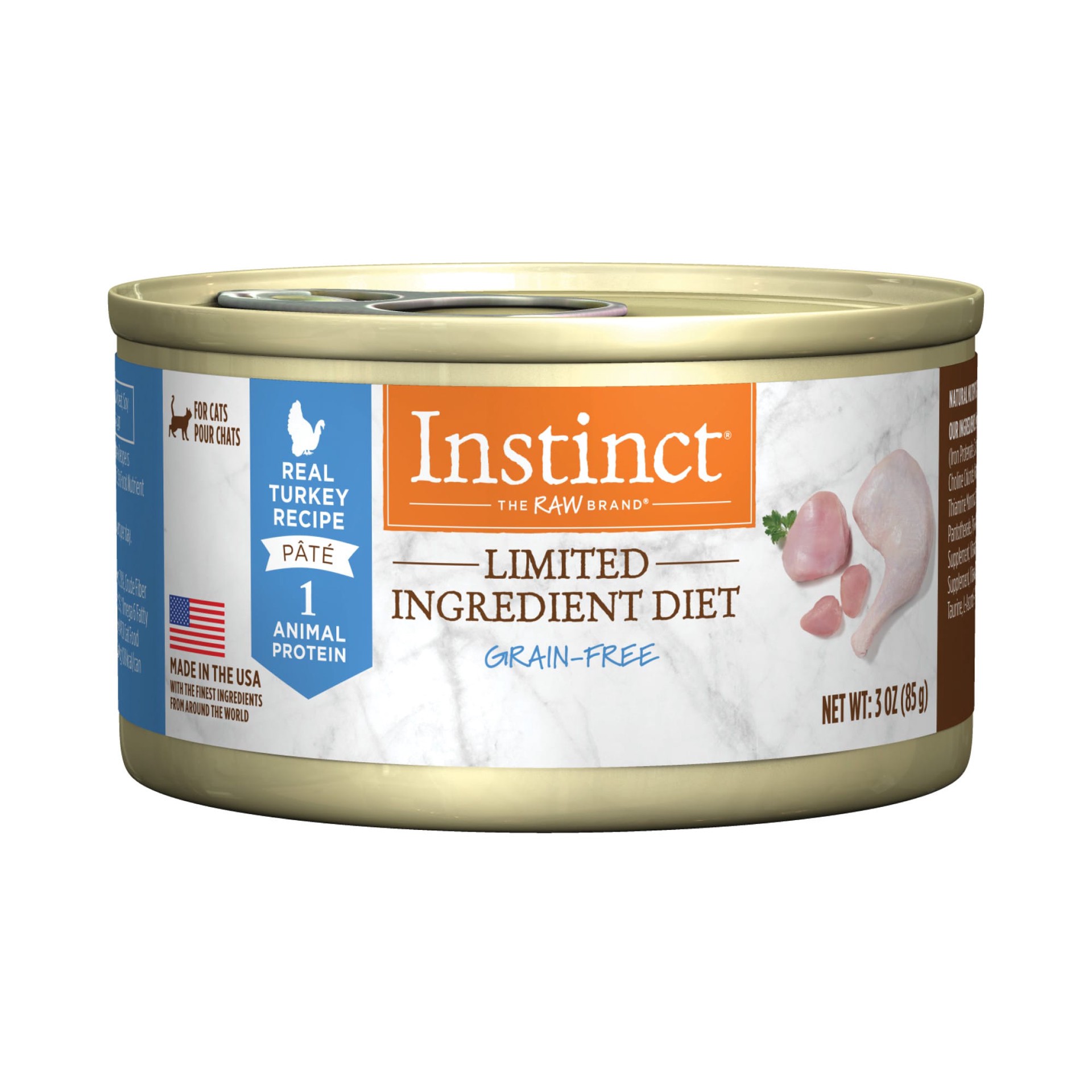 slide 1 of 1, Nature's Variety Instinct Grain-Free Limited Ingredient Diet Turkey Canned Cat Food, 3 oz