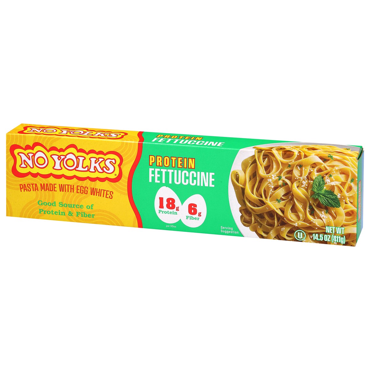 slide 4 of 4, "no Yolk Prtn Fttcne", 14 inoz in