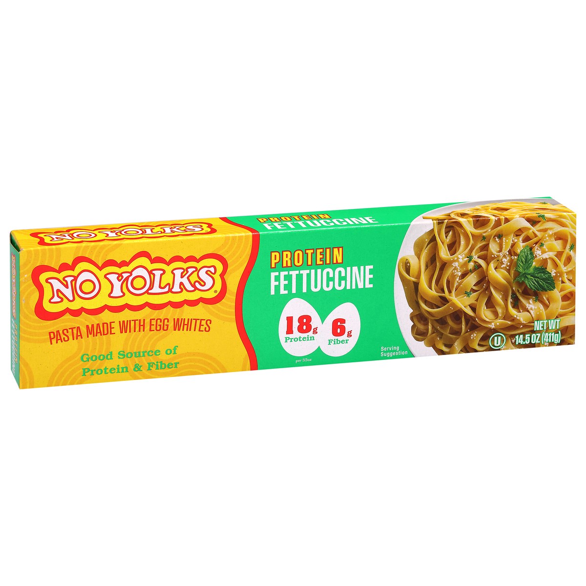 slide 2 of 4, "no Yolk Prtn Fttcne", 14 inoz in