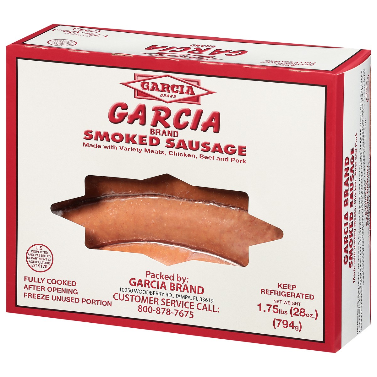 slide 4 of 9, Garcia Foods Garcia Brand Smoked Sausage 1.75 lb, 1.75 lb