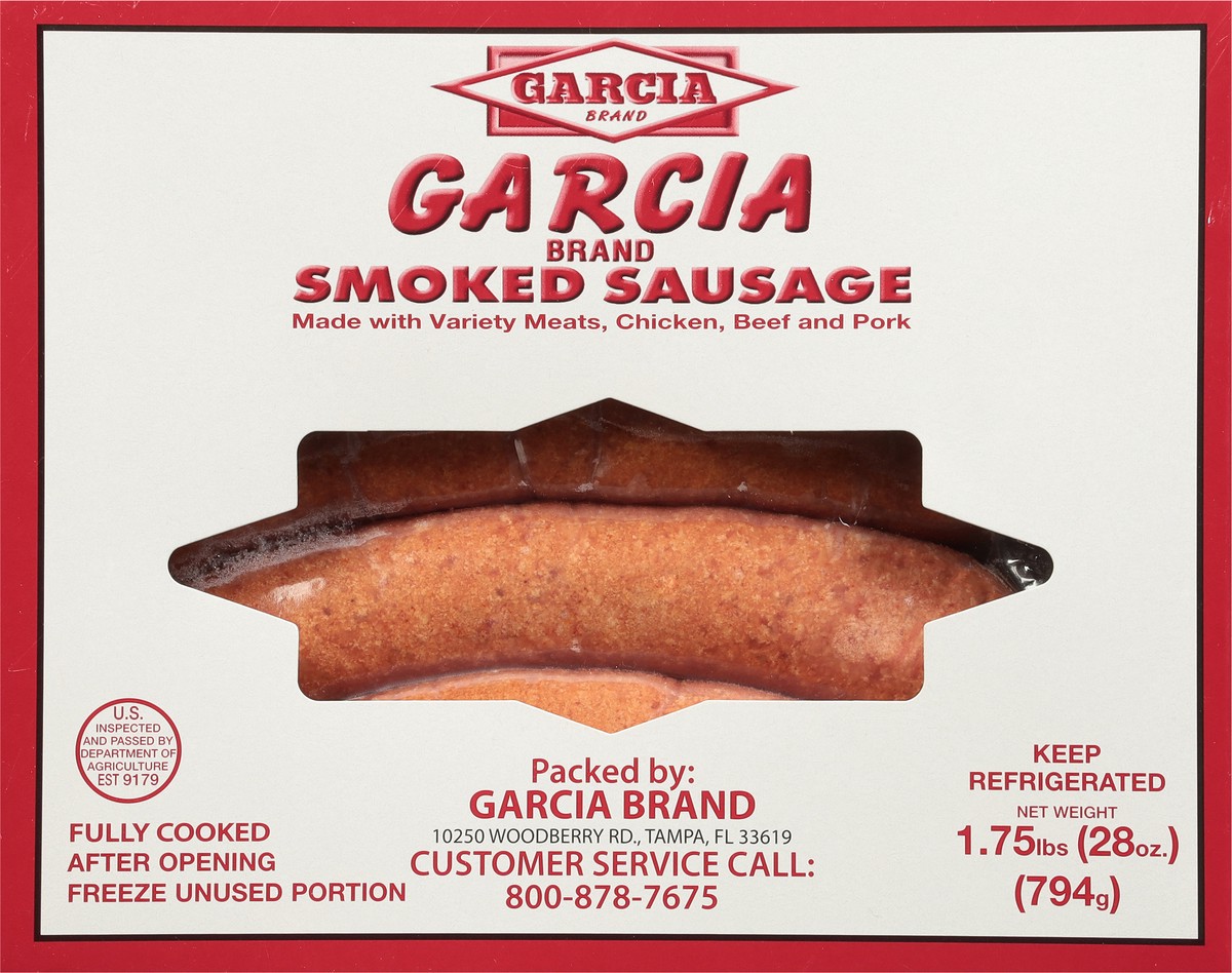 slide 8 of 9, Garcia Foods Garcia Brand Smoked Sausage 1.75 lb, 1.75 lb