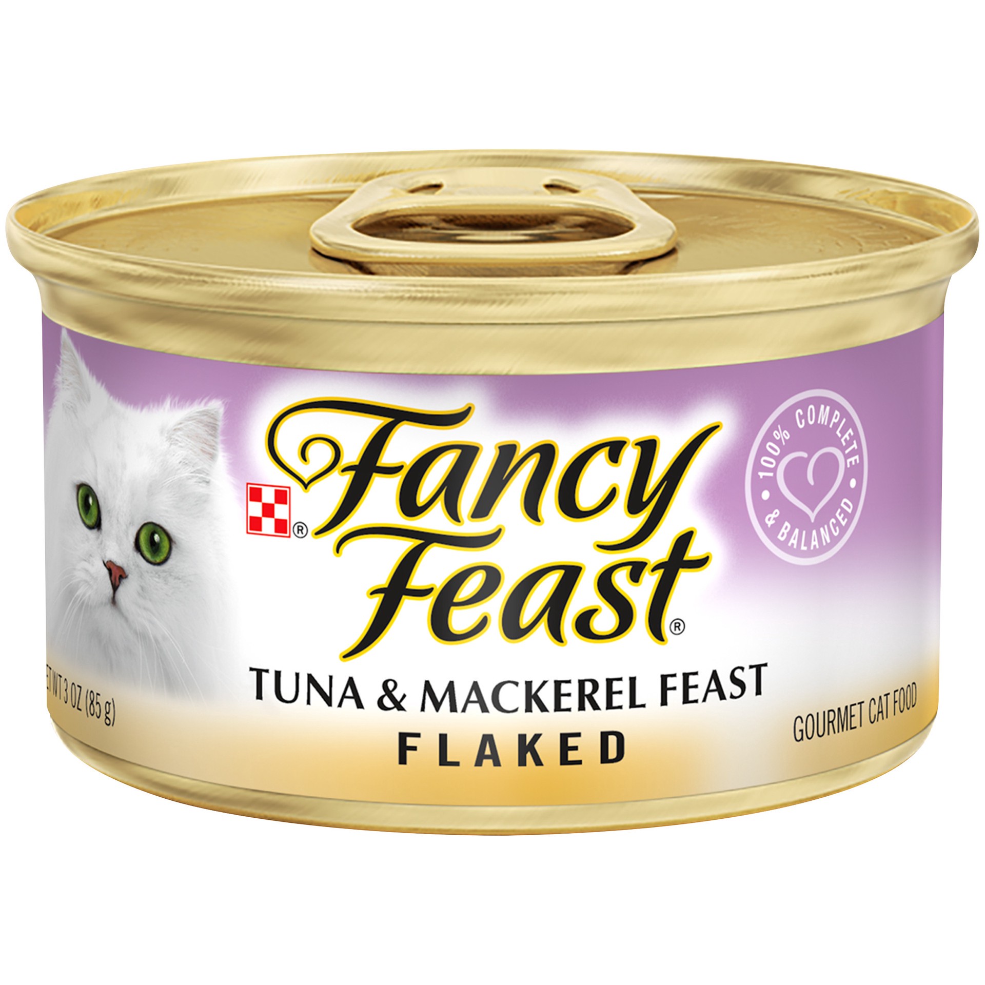 slide 1 of 4, Fancy Feast Purina Fancy Feast Wet Cat Food Flaked Tuna and Mackerel Feast, 3 oz