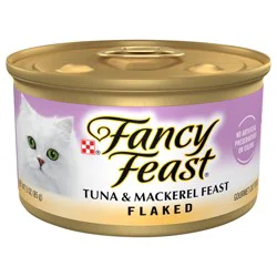 Purina Fancy Feast Wet Cat Food Flaked Tuna and Mackerel Feast