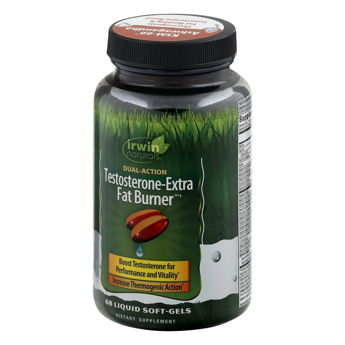 slide 6 of 12, Irwin Naturals Dual Action Testosterone-Extra Liquid Soft-Gels Fat Burner 68 ea, 68 ct