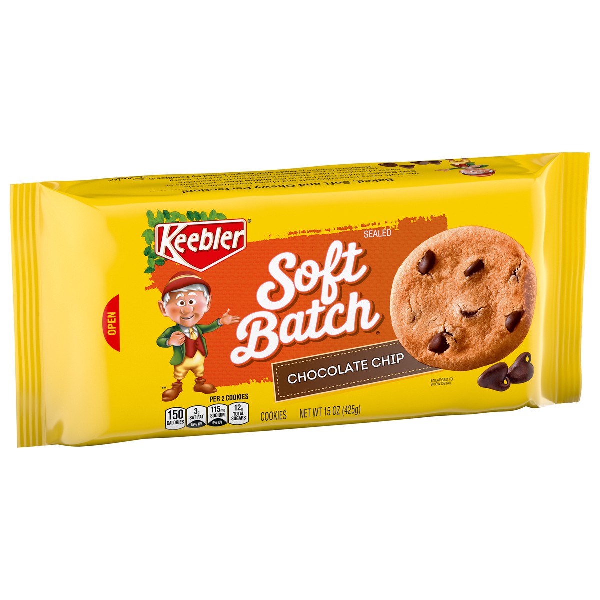 slide 13 of 14, Keebler Brands 06564 153251 Soft Batch Choc Chip Cookies OW Everyday 15oz No PMT, 15 oz