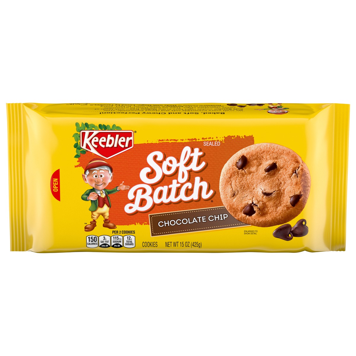 slide 1 of 14, Keebler Brands 06564 153251 Soft Batch Choc Chip Cookies OW Everyday 15oz No PMT, 15 oz