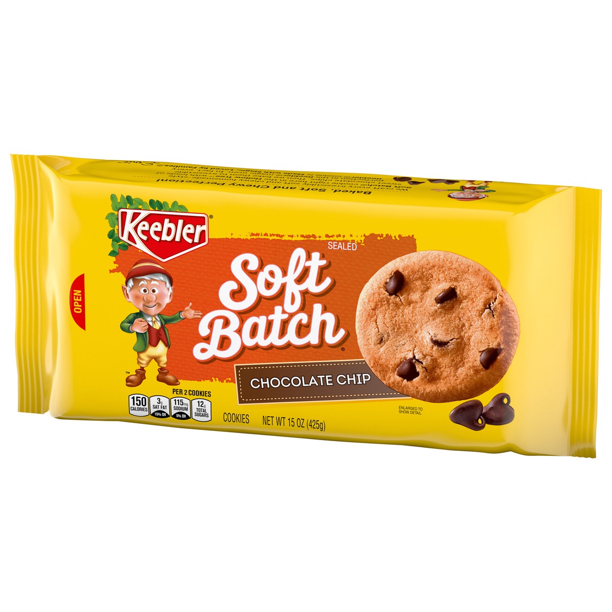 slide 6 of 14, Keebler Brands 06564 153251 Soft Batch Choc Chip Cookies OW Everyday 15oz No PMT, 15 oz