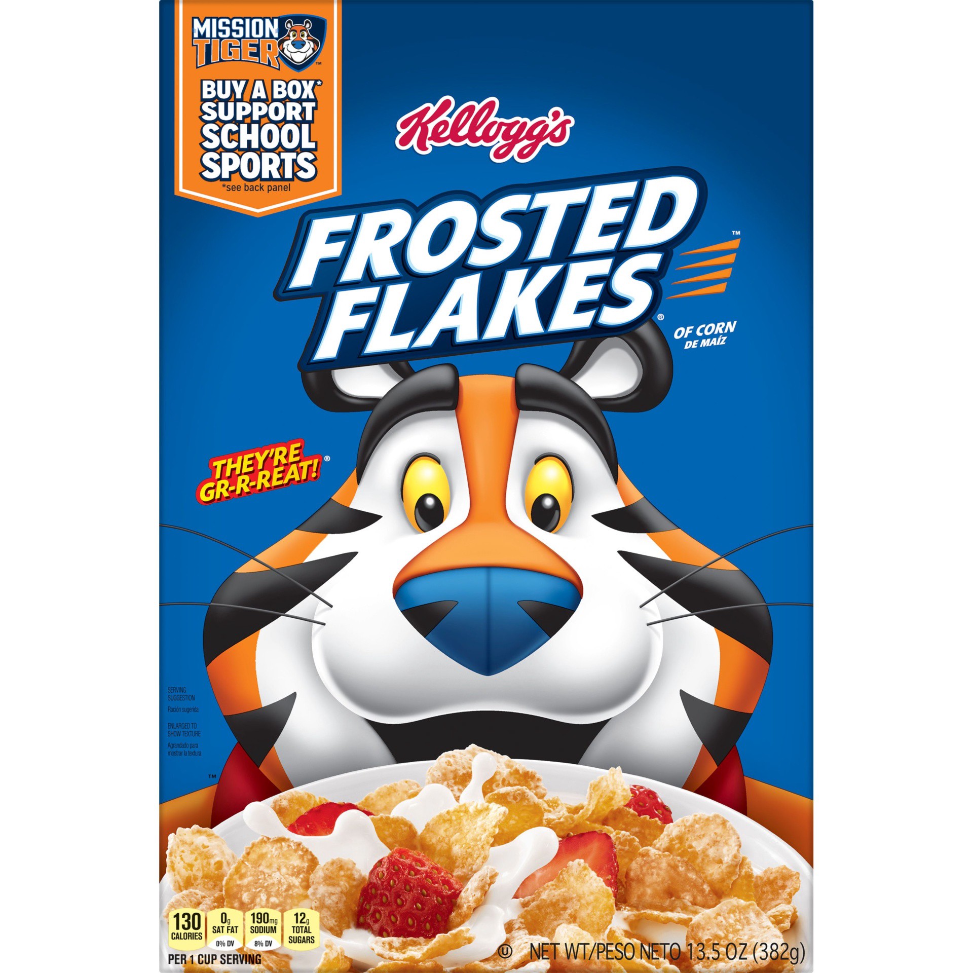 slide 2 of 7, Kellogg's Frosted Flakes Breakfast Cereal, 8 Vitamins and Minerals, Original, 13.5 oz