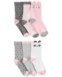 Carter's Kid 6-Pack Critter Socks, Multi, Size 4-7