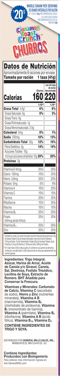 slide 11 of 13, Cinnamon Toast Crunch Churros Cinnamon Toast Crunch Breakfast Cereal, 11.9 OZ Cereal Box, 11.9 oz