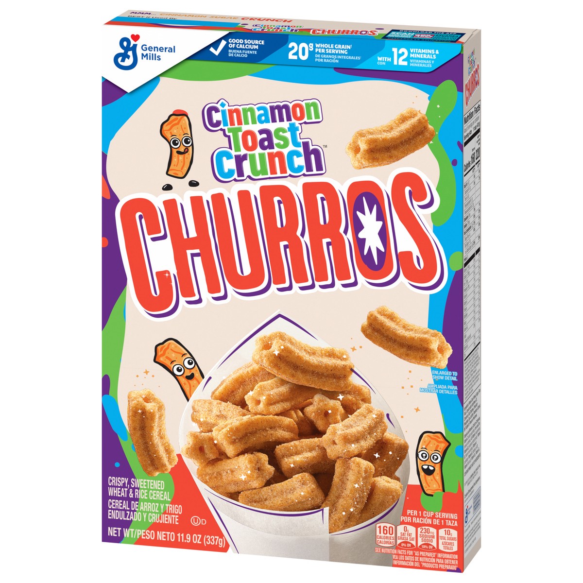 slide 12 of 13, Cinnamon Toast Crunch Churros Cinnamon Toast Crunch Breakfast Cereal, 11.9 OZ Cereal Box, 11.9 oz