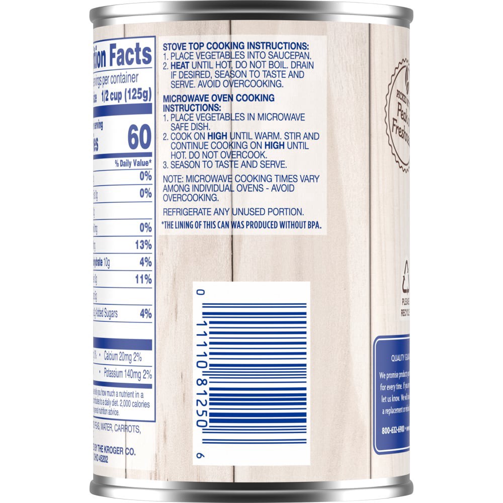 slide 3 of 5, Kroger Sweet Peas & Carrots - 15 oz, 15 oz