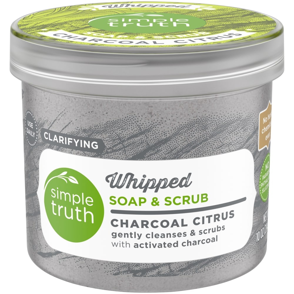 slide 1 of 1, Simple Truth Charcoal Citrus Whipped Soap & Scrub, 10 oz