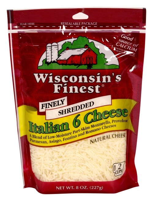 slide 1 of 1, Wisconsin's Finest Italian 6 Cheese Finely Shredded Cheese, 8 oz