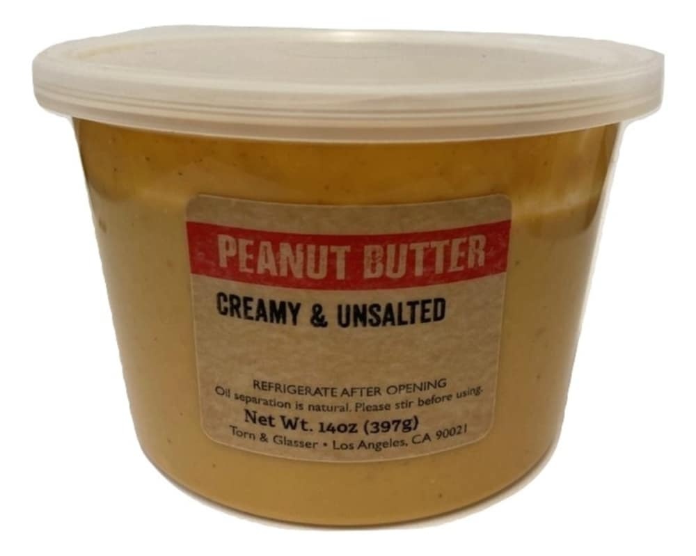 slide 1 of 1, Torn & Glasser Torn Glasser Creamy Unsalted Peanut Butter, 14 oz