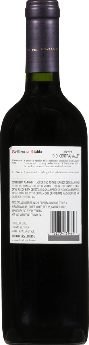 slide 3 of 11, Casillero del Diablo Merlot, 750 ml