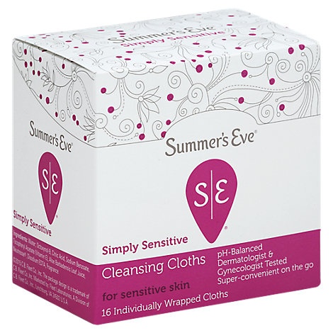 slide 1 of 1, Summers Eve Cleansing Cloths Simply Sensitive, 16 ct