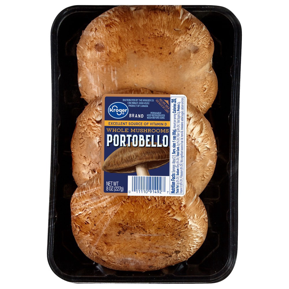 slide 1 of 1, Mushrooms Whole Portabella Caps Fresh Selections, 8 oz