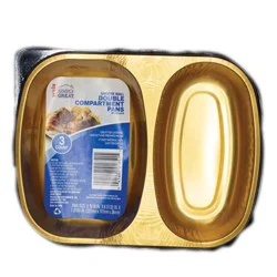 Weis Quality Smooth Wall Double Compartment Foil Pan with Lid - 3 pk