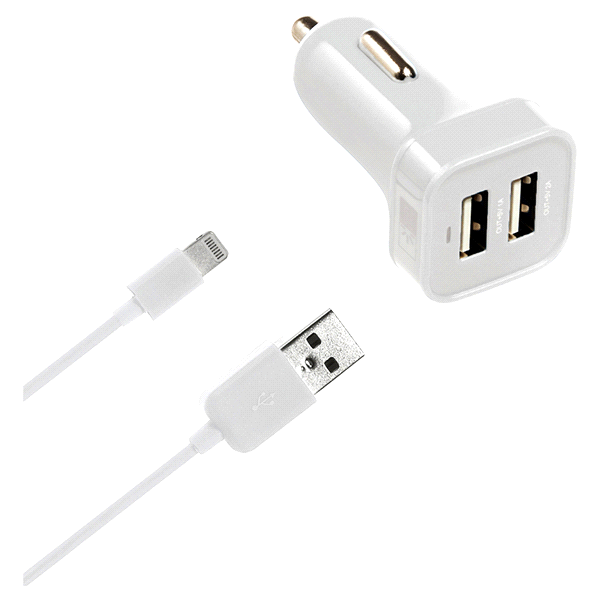 slide 1 of 1, Case Logic 12W Lightning Vehicle Charger, White, 1 ct