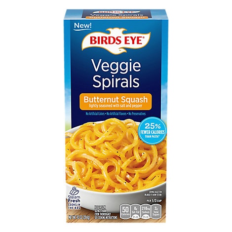 slide 1 of 1, Birds Eye Veggie Spirals Butternut Squash Noodles Seasoned, 10 oz