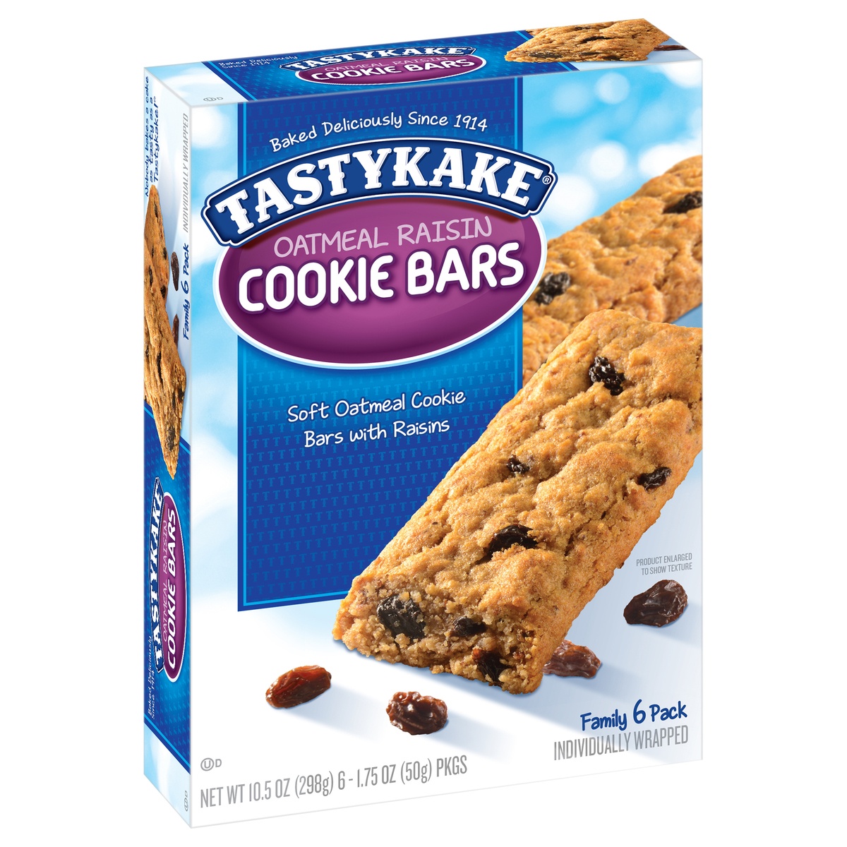 slide 2 of 11, Tastykake Oatmeal Raisin Cookie Bars Family 6 pack Wrapper 6 ea, 12 oz