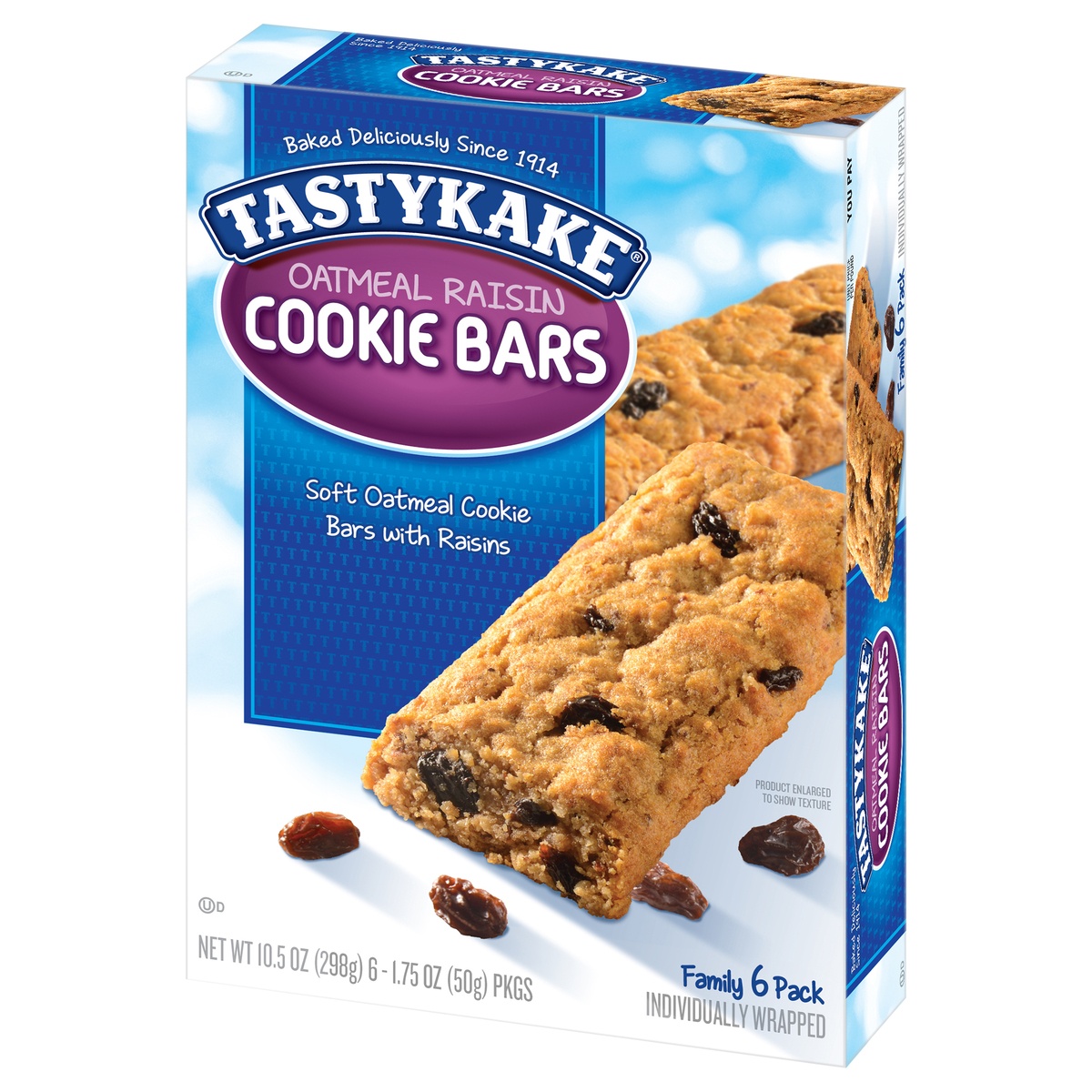 slide 3 of 11, Tastykake Oatmeal Raisin Cookie Bars Family 6 pack Wrapper 6 ea, 12 oz