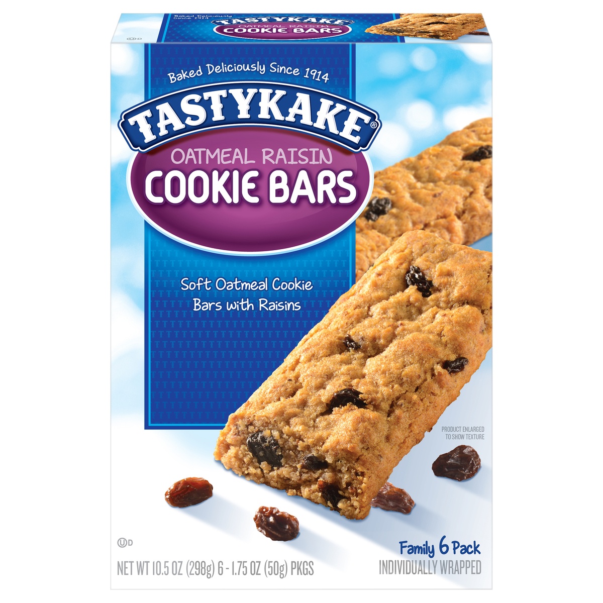 slide 11 of 11, Tastykake Oatmeal Raisin Cookie Bars Family 6 pack Wrapper 6 ea, 12 oz
