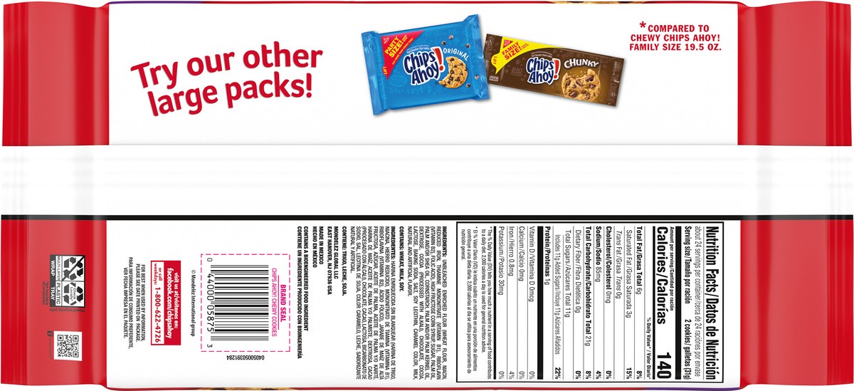 slide 5 of 9, Chips Ahoy! Chewy Cookies Party Size, 26 oz