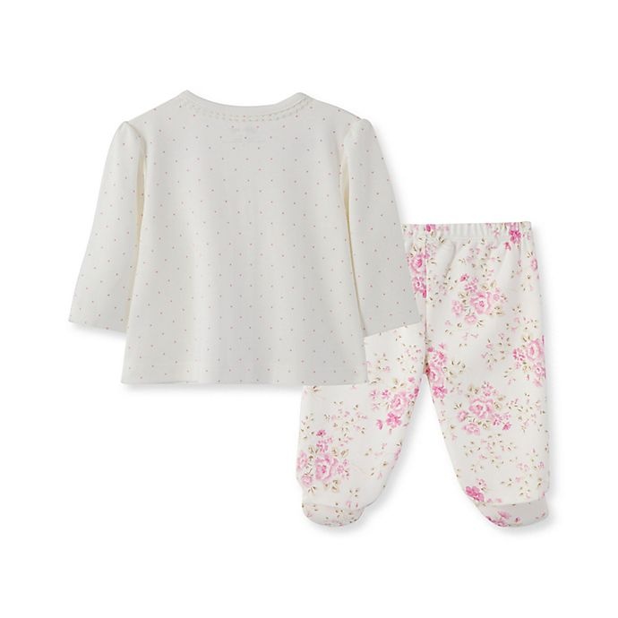 slide 2 of 2, Little Me Blossom Rose Newborn Footed Pant Set - Pink, 3 ct