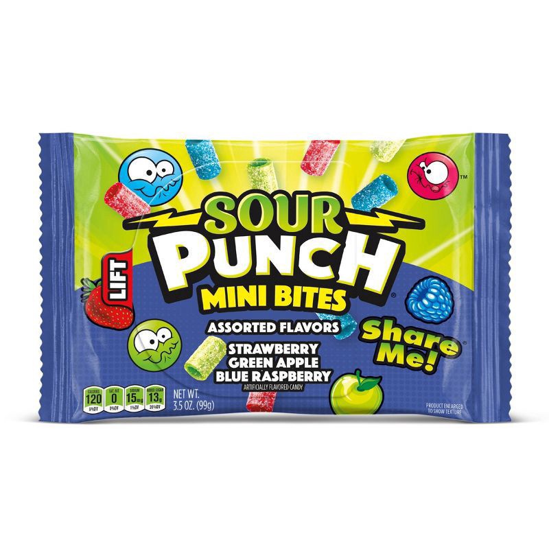 slide 1 of 6, Sour Punch Mini Bites Assorted Flavors - 3.5oz, 3.5 oz