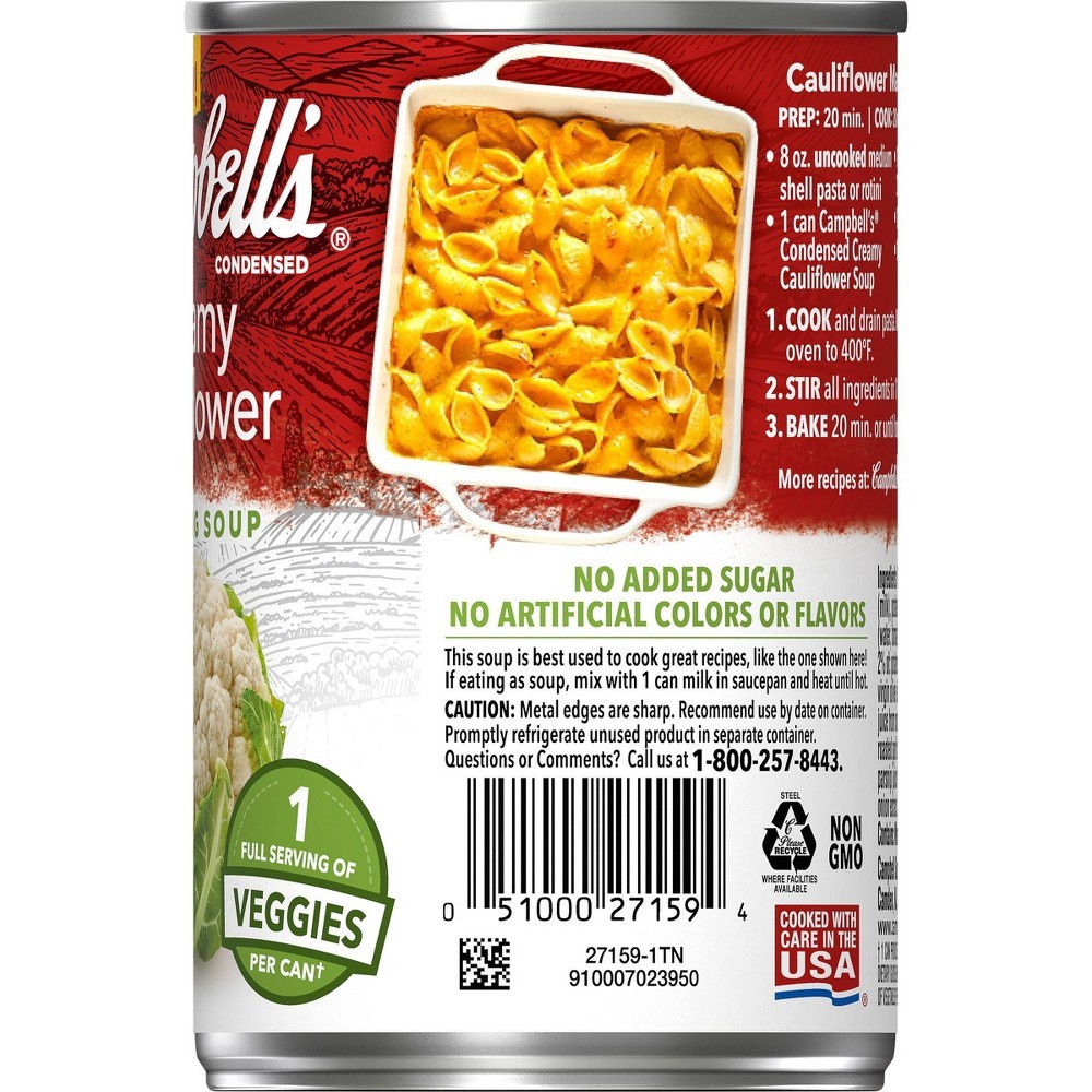 slide 4 of 6, Campbell's Condensed Creamy Cauliflower Cooking Soup, 10.5 oz