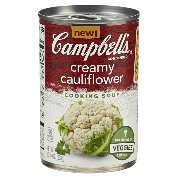 slide 1 of 6, Campbell's Condensed Creamy Cauliflower Cooking Soup, 10.5 oz