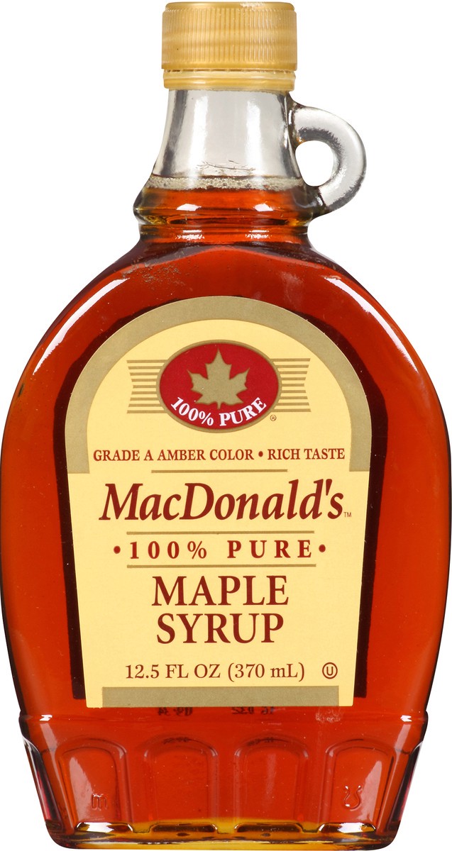 slide 1 of 9, MacDonalds MacDonald''s 100% Pure Maple Syrup 12.5 fl. oz. Bottle, 12.5 fl oz