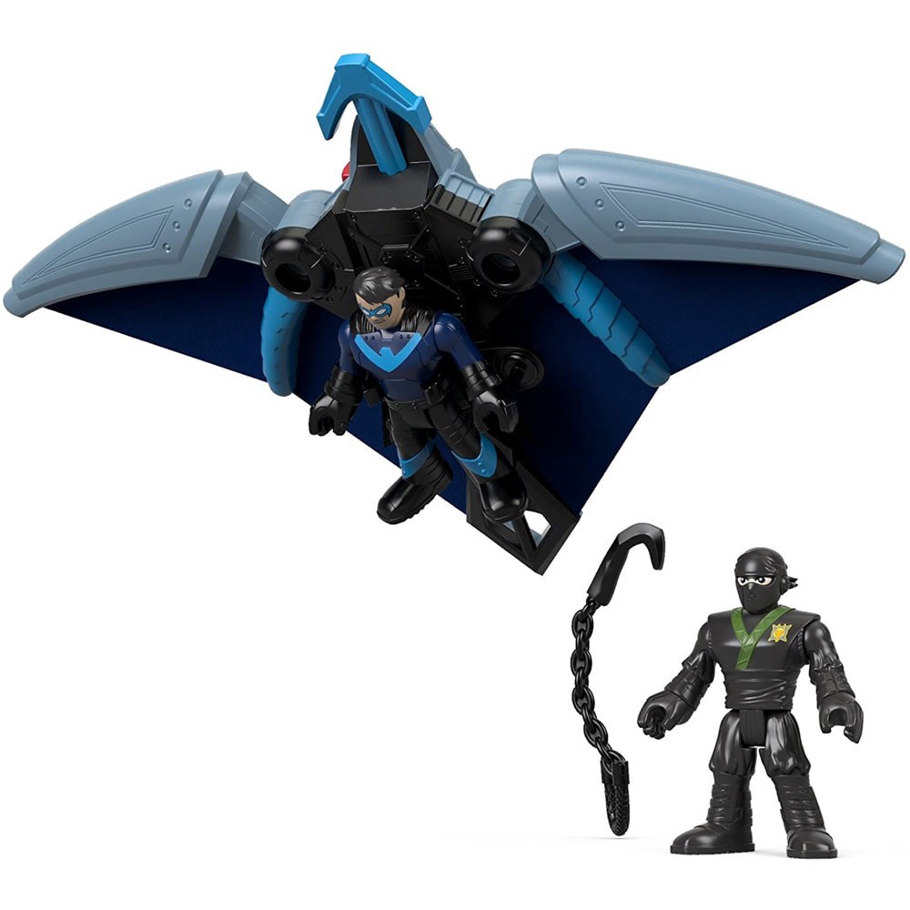 slide 1 of 4, Fisher-Price Imaginext Dc Super Friends Ninja Nightwing & Glider, 1 ct