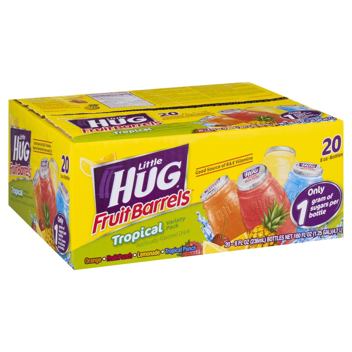 slide 10 of 10, Little Hug Tropical Variety Pack Fruit Barrels 20 ea, 8 oz