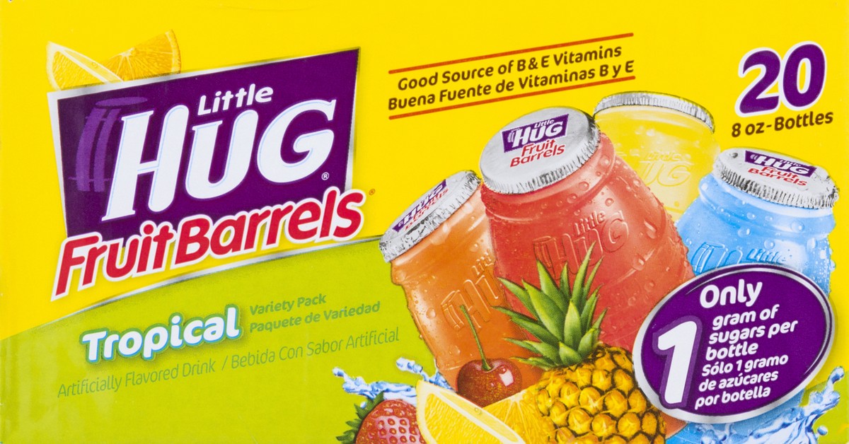 slide 6 of 10, Little Hug Tropical Variety Pack Fruit Barrels 20 ea, 8 oz