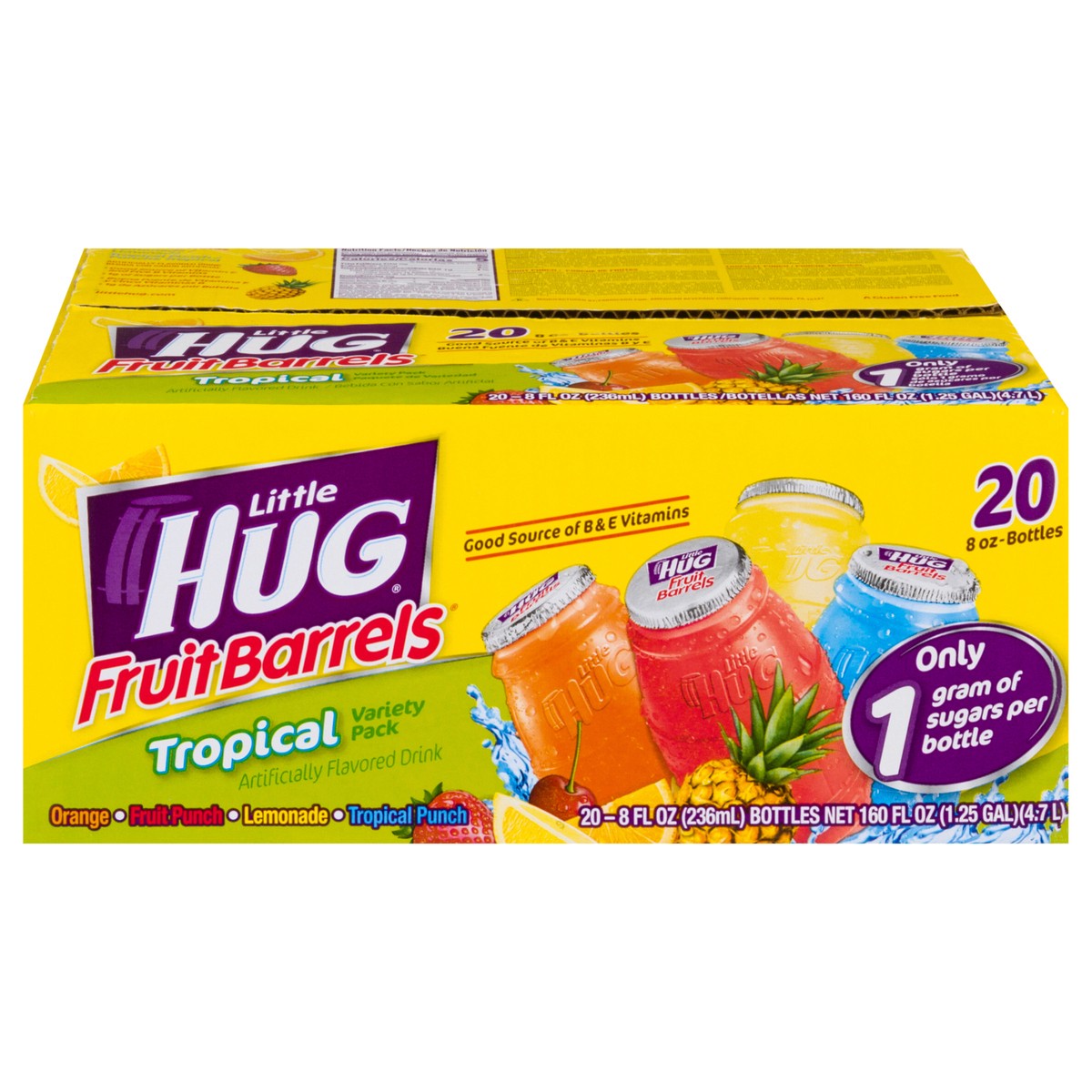 slide 1 of 10, Little Hug, Tropical, Kids Drinks Variety Pack, 20 Count, 8 fl oz Bottles, 8 oz