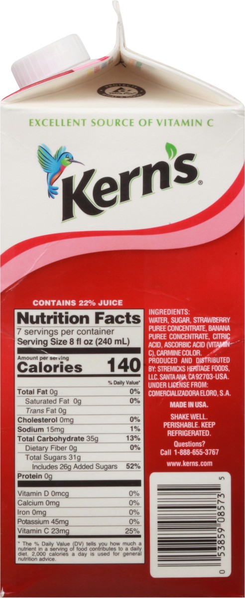 slide 2 of 9, Kern's Strawberry Banana Nectar - 59 fl oz, 59 fl oz