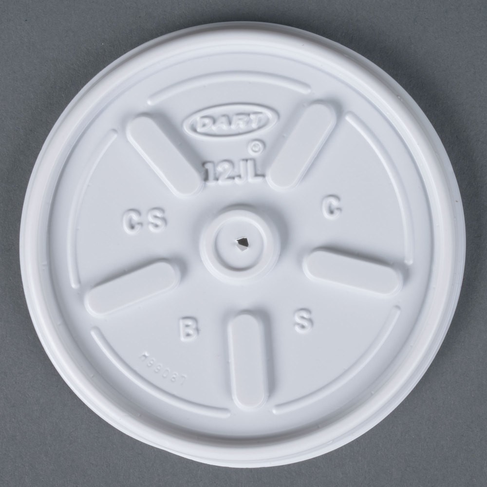slide 1 of 1, DART Vented Plastic White Lids for Containers & Cups, 100 ct
