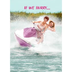 Avanti Birthday Card - Fancy Jet Ski Woman