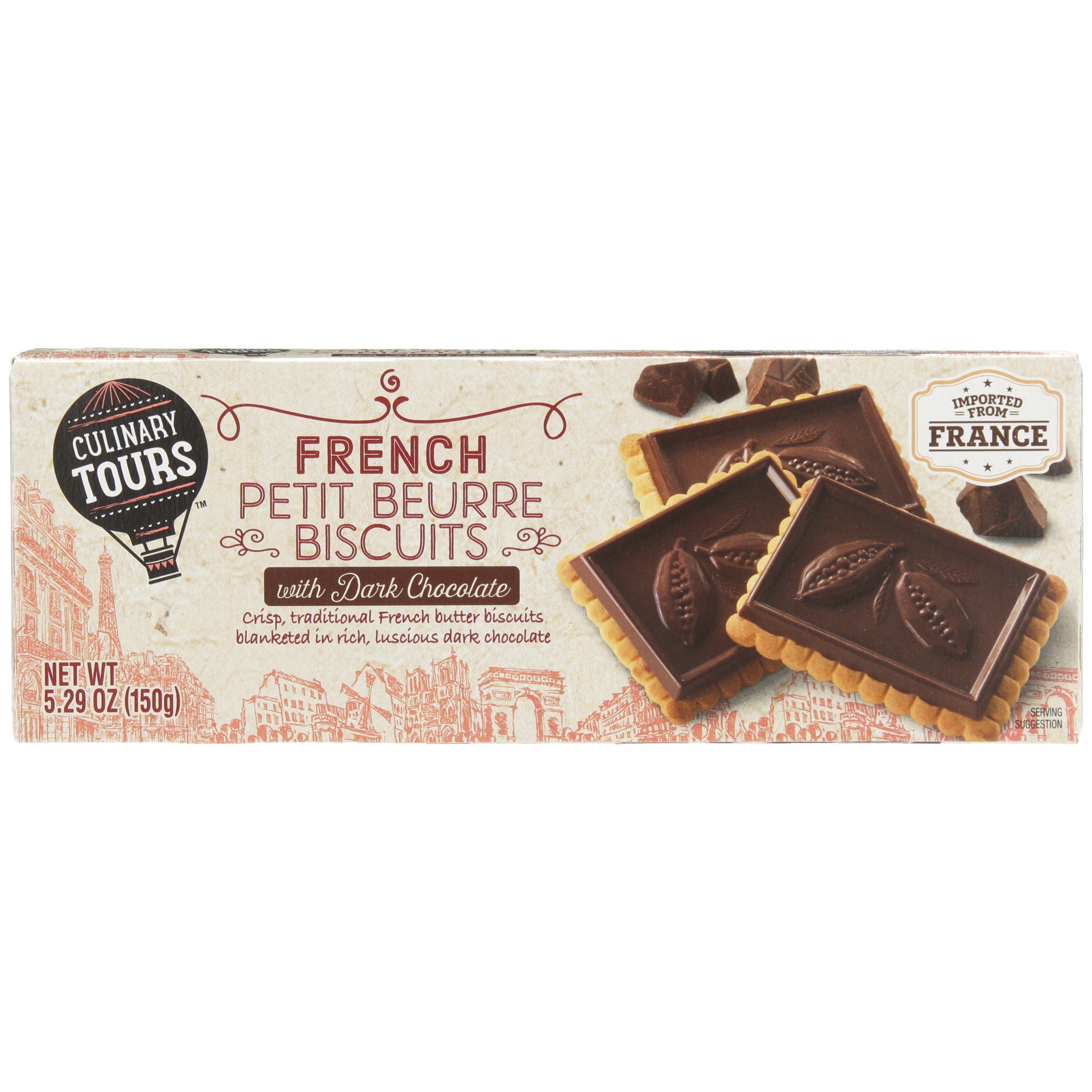slide 1 of 6, Culinary Tours French Petit Beurre Biscuits With Dark Chocolate, 5.29 oz